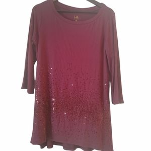 Belle by Kim Gravel sequin bottom tunic